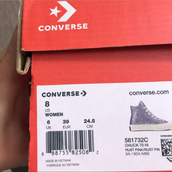 Converse 🔥SALE!🔥 Chuck 70 Leather HI Rust Pink AUTHENTIC Womens Size 7 561732C - Picture 7 of 8